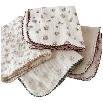 4Pcs Printing Towel Baby Face cloth Bath Towel Handkerchief Cotton Burp Cloth Soft Absorbent Gauze Kindergarten Washcloth 30cm