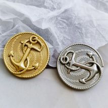 Gold-silbriges Anker-Design, luxuriöse Nähartikel zum Nähen, Metallknopf für Kleidung, Mantel, DIY-Bastelmaterialien, dekorativ