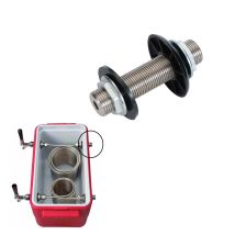 Spannkasten, 10 cm Schaft, Durchgang durch Kühlerkupplung, Edelstahlkonstruktion, 8 mm Bohrungsgröße, Standard-Bierfäden