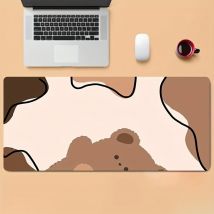 1pc Braun Cartoon Kleine Bär Maus Pad Multi-Größe Nicht-Slip Genäht Rand Computer Tastatur Dekoration Schreibtisch matte Für Büro & Geschenk