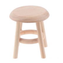 1/12 Dollhouse Miniature Furniture Round Stool Chair For Kids Pretend Play Toy House Decor Children Toy Dollhouse Accessories