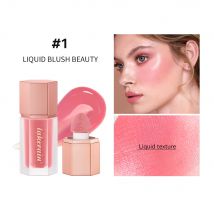 Fard liquido opaco a 6 colori Facile da applicare Spugna per fard impermeabile a lunga durata Pennello per occhi Labbra Trucco Blush Cosmetici