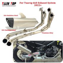 Für Aprilia Tuareg 660 Dirt Bike Auspuffanlage 2022 + Tuareg660 Auspuff Schalldämpfer Racing Ellenbogen 48mm Escape Moto Front Link Rohr