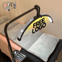 2025 oem Custom Free LOGO 45W New U-joint LED half moon eyelash extension Salon lamp eyelash beauty nail floor lamp for Lash