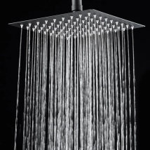 8" 10" 12" Black Silver Golden Stainless Steel Pressure Boosting Waterfall Shower Head High Pressure Large Flow Bathroom Shower