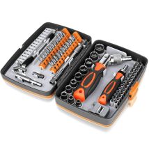 Set di cacciaviti a cricchetto 68 in 1 scatola di immagazzinaggio dell'asta di prolunga con testa per cacciavite magnetico torx a croce esagonale con manico a cricchetto resistente