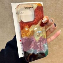 Kunst Farbverlauf Zinn Papier Muster Gletscher Fall für iPhone 17 16 15 14 13 12 11 Pro Max XS XR 7 8 Plus stoßfeste Stoßstange Abdeckung