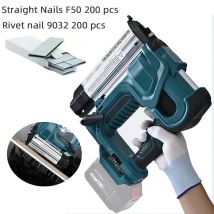 Cordless Nail Gun,18GA 2 in 1 Nailer/Stapler Gun Compatible with Makita Battery,2 Mode for Upholstery and Carpentry (No Battery)