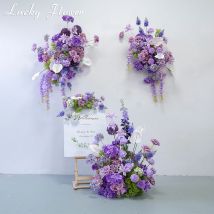 Elegante lila Hochzeit Blume Set künstliche Blume Reihe Straße führende Blume Ball Hochzeit Dekoration Welcom Zeichen Dekor Boden Reihe