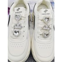 2PCS Luxury Bling Shoe Lace Charms ABS Rhinestone Buckle Decoration DIY Golden Crown Shoelace Clips Accessories Fit Women Boots