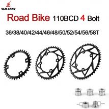WUZEI 110BCD 36/38/40/42/44/46/48/50/52/54/56/58T 4 Bulloni Corona per bici da strada per shimano R7000 R8000 4700 R2000 R3000 Pignone