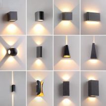 TRAZOS Round Square Modern Wall Lights portico da giardino Ip65 impermeabile Up Down Lighting Outdoor Led camera da letto lampada da parete Decor