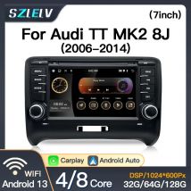 For Audi TT MK2 8J 2006-2014 Android 13 Auto Car Radio Multimedia Stereo GPS Navi Head Unit Carplay Intelligent Systems 2 Din