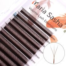 MARIA Brown W Shape 3D Type Individual Eyelash Colorful Lashes Extension Naturalnie miękkie Real Black Mink Premade Volume Fans