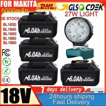 Per Makita 18V Batteria 6Ah 18650 Batteria Al Litio Batteria Ricaricabile Per Makita Compatibile con BL1830 BL1840 BL1850 Batteria