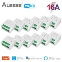 AUBESS Tuya WiFi Smart Switch 16A DIY Breaker Relaismodul Smart Home Smart Life App 2-Wege-Fernbedienung über Alexa Google Home