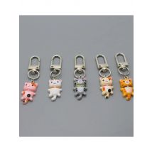 1Pcs Cute Cat Pendant Keychain Key Ring For Women Gift Fashion Simple Color Kitty Animal Bag Car Earphone Box Key Chain K91