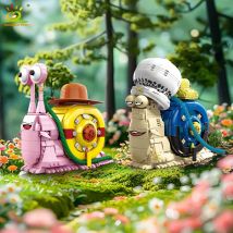 HUIQIBAO MOC Snail Insect Model Building Block Phone Bug Series Bricks Set Construction Toy For Children Desk Home Decoration