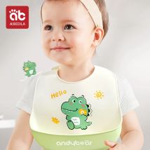 Aibedila wasserdichte Baby Lätzchen Baby Zeug niedlichen Cartoon gedruckt Kinder Lätzchen Mädchen Junge verstellbare weiche Silikon Lätzchen Baby Fütterung Zeug
