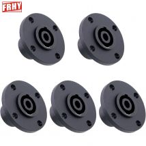 5 Pack 4 Pole Round Panel Mount Connector Twist Lock Speaker Compatible with Neutrik Speakon NA4LJ, NA4LJX, NL4MP, NL4MPR, NL4FC