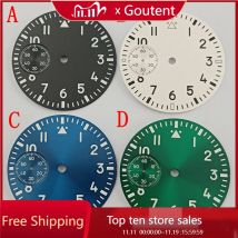 37mm sterile Black White Blue Green Watch Dial Green Luminous Fit eta 6497 Sea gull st36 Watch Parts