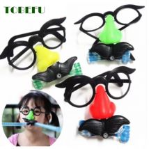 Lustige Clown Nase Schnurrbart Brille Pfeife Kostüm Ball Runde Rahmen Falsche Nase Blow Out Drachen Witz Trick Party Gefälligkeiten Spielzeug