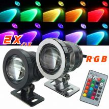 2/1 pz 10W 12V RGB LED luce impermeabile giardino fontana piscina stagno faretto lampada luce subacquea con telecomando