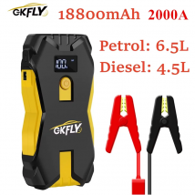 GKFLY 2000A arrancador de batería de coche banco de energía 12V 18800mAh dispositivo de arranque cargador de batería de coche de emergencia Booster Buster para 6.5L 4.5L