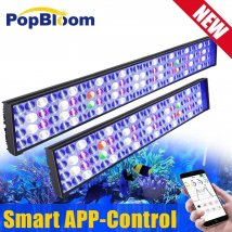 NUOVA luce per acquario a LED WiFi PopBloom, lampada per acquario marino a spettro completo per coralli di barriera corallina da 60-240 cm luci per acquario a LED per acqua di mare