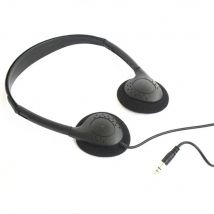 Low Cost  On Ear Headphones 3.5MM plug , l.2M stereo cord for hospital, trains , buses headsets