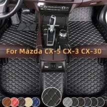 Maßgeschneiderte Fußmatten für Mazda CX-5 2015–2023, CX-3 2015–2023, CX-30 2020–2023, Leder-Fußmatten mit vollständiger Abdeckung, luxuriöse Bodenbeläge