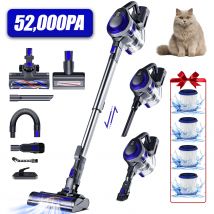 Aspiradora inalámbrica AUTHMIC, Motor sin escobillas, potente succión, filtración HEPA 5 en 1, 50 minutos de larga duración, UE, hogar