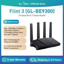 GL.iNet GL-BE9300 (Flint 3) Primo router domestico Wi-Fi 7 tri-band Porte 5× 2,5G Robuste capacità VPN e controlli parenti