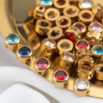 10 Stück 6 mm Strass-Kristall-Inlid-lose Perlen aus Edelstahl mit Zirkonperlen für die DIY-Schmuckherstellung