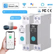 Wyłącznik automatyczny TUYA WiFi/ZigBee, inteligentny, z zabezpieczeniem przed nadprądem i podnapięciem, pomiarem zużycia energii, 63A, zdalnie sterowany.