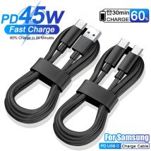 PD 45W USB-Kabel für Samsung Galaxy S24 S23 S22 S21 Ultra Plus A53 A54 5G Schnellladung USB C-Kabel Ladung Datum Draht Zubehör