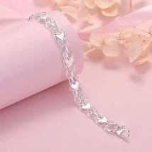 Neue Luxus-Armbänder aus 925er-Sterlingsilber mit klassischem Herz für Damen, Modedesigner-Schmuck, Hochzeit, Party, Geburtstag, Geschenke. Neu