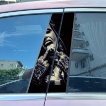 2pcs Smoking Nun Sister Car Center Pillar Sticker B-Pillar Protective Film Decoration Decals