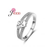 Double Heart Romantic Design Women Fashion Rings Wedding Engagement Jewelry 925 Sterling Silver Ring For Anniversary Gift