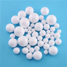 1/1, 5/2/2, 5/3/4/5cm bolas redondas de espuma de poliestireno artesanales de modelado blanco para decoración del banquete de boda