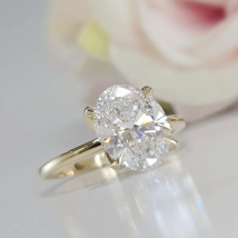 14 Karat Gelbgold Oval schliff Labor gewachsen Diamant Verlobung sring 3 Karat cvd Diamantring Labor Diamant Verlobung sring Halo Ringe igi