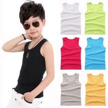 Kinderunterwäsche, Jungenwesten, Kinder-Sommerweste, Tops für Mädchen, solides Tank-Top, Jungenkleidung, Baumwoll-T-Shirts, ärmellos, 2 bis 12 Jahre