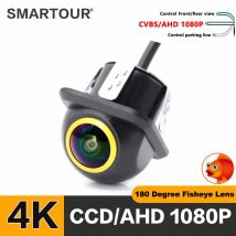 SMARTOUR 4K 180 degree fisheye lens Car Rear View Camera Full HD Night Vision Reverse AHD 1080P Fisheye Vehicle Parking Camera