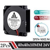 Gdstime 2Pcs 40mm 24V 3D Printer Fan 40x10MM Dual Ball Turbo Blower 12000RPM High Speed Cooler 4010 Printer Accessories Radiator