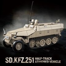 714PCS Sd.Kfz.251 Halftrack-Panzerfahrzeug im Maßstab 1:28, gebauter Militärmodell-Spielzeugpanzer für Jungen, Geschenk für Jugendliche, Kinder und Erwachsene