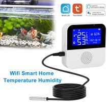 LCD-Display Tuya WIFI Temperatur-Feuchtigkeitssensor für Smart Home oder Pflanzenwachstum Hochpräzise mit Wassertemperaturleitung