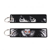 Japanese The Death Note Double sided Embroidery Key Keychains Car Key Chains Keyring Accessories