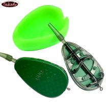 TAKEDO Großhandel 20G -100G Köder Werfer Feeder Käfige Angeln IN-LINE Flache Karpfen Angeln Methode Feeder Für karpfen Angeln