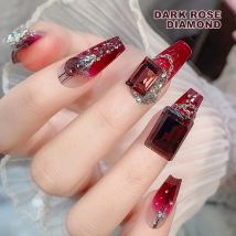 Glitzernde große rote Flatback-Diamanten, Nagelkunst-Strasssteine, vornhafte Formen, Liebe, Schmetterling, Glasdekorationen, Maniküre-Charms