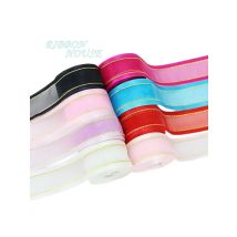(10 Yards/lot) 25mm White Broadside Gold Edge Organza Ribbon Wholesale Gift Wrapping Decoration Ribbons